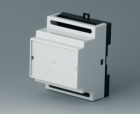 PPO/PC DIN rail enclosure, (L x W x H) 82 x 64 x 86 mm, light gray/black, B6503111
