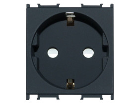 Gniazdo modułowe do puszki podłogowej 2P+Z 16A 230V schuko 2 moduły czarny-mat TEM do PD12 9267 / VM10SB-U