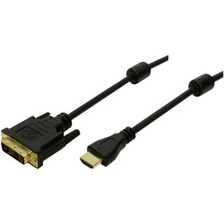 LogiLink CH0004 HDMI/DVI Adapter Cable Black 2.00 m 18&#x2B;1-pin HDMI-A Plug