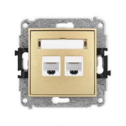 ICON Mechanizm gniazda komputerowego podwójnego 2xRJ45, kat. 6A, 8-stykowy złoty 29IGK-8