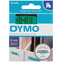 Taśma do drukarek D1 12mm x 7m czarny/zielony S0720590