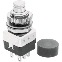 APEM 104450003 2-Pole Miniature Pushbutton Switch 24V 3A