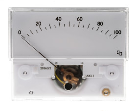 Amperomierz analogowy panelowy DC wysokość wycięcia: 32.3mm wartość 100μA ±1,5% +55°C Sifam Tinsley