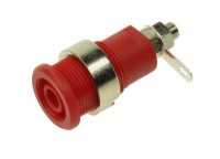 BAN-G1KV-32R Gniazdo bananowe, na obudowę, duże, czerwone 32A - 1kV