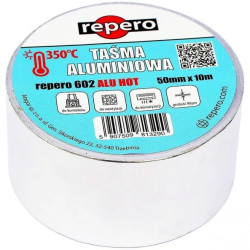 Taśma aluminiowa do kominka o wysokiej odporności termicznej (do +350C) REPERO 602 ALU HOT 50mm/10m