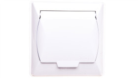 Akcent Gniazdo Bryzgoszczelne Z/U Ip44 Klapka Biała Gph-1Az/00/W