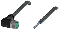 Sensor actuator cable, M8 cable socket, angled, A to open end, 3 pole, 5 m, PUR, black, 3 A, 316958