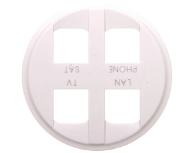 CELIANE Plakietka gniazda multimedialnego 4xRJ45 biała 068194