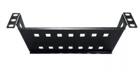 Półka stała 10 cali 1U głębokość 100mm mocowanie przód 2-punktowe czarny 10-0005C