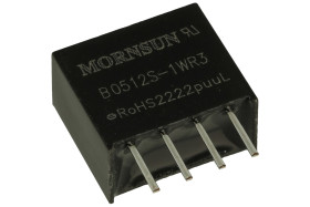 Przetwornica; B0512S-1WR3; konwerter DC/DC; 5V (4,5÷5,5)V; DC; 12V; DC; 83mA; 1W; izolowany; 1kV; SIL4; przewlekany (THT); rlt;