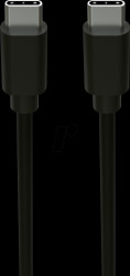 1700-0121 Data/Charging Cable, USB-C Connector &gt; Type-C, Black, 1.2 m