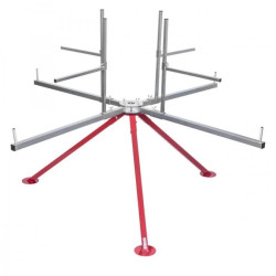 Rozwijak obrotowy stalowy do rur ogrzewania podłogowego PERT PEX, rur do wody HDPE PE i peszli karbowanych, poziomy fi: 200cm