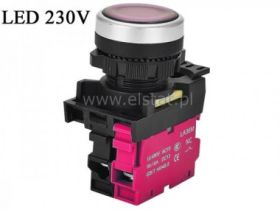 Przełącznik stabilny czerwony; LED 230V; NC