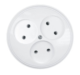 ECO Gniazdo potrójne b/u /montaż w PK60/ białe PT-35C