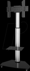 ICA-TR3SL TV stand with castors, 37" - 70", rotating, shelf, silver