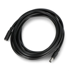 Przedłużacz DC 5,5/2,5mm - męsko-żeński - 3m - czarny - Goobay 71401