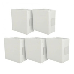 Puszka hermetyczna natynkow 86x86x40mm 4-wlotowa, z dławikami gumowymi, IP55 zamknięcie na klik, biała EDO 5 szt.