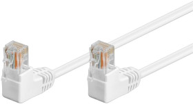 CAT 5eKabel łączący 1x 90 pod kątem,U/UTP, Biały - Długość kabla 1 m
