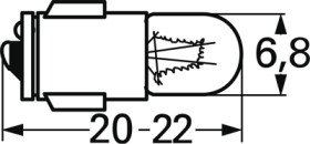 Incandescent bulb, BA7s, 1.4 W, 14 V (DC), 2700 K, clear, B20014100