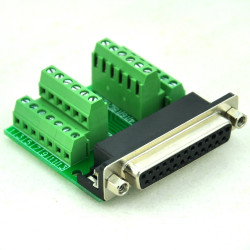 CZH-LABS Slim Right Angle D'SUB DB25 Female Header Breakout Board Module, D-SUB.