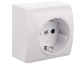 BIS Gniazdo pojedyncze z/u Schuko z przesłonami białe GN-1BSP/00