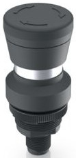 Mushroom pushbutton, rotary release, unlit, latching, 2 Form B (N/C), waistband round, black, front ring black, mounting Ø 22.3