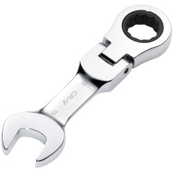 Draper 27973 HI-TORQ® Metric Stubby Flexi Head Ratchet Spanner 15mm