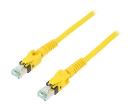 Patch cord S/FTP 6a linka Cu PUR żółty 2m 27AWG Żyły: 8 09488485745020