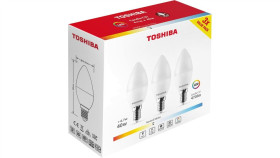 Toshiba Led N_3Pack C37 E14 4.7W 4000K 470Lm/10Szt./