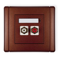 Gniazdo podwójne RCA (typu cinch - biały i czerwony, pozłacany)