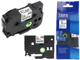 Taśma do drukarki BROTHER TZ-221 / 9mm 8m / Biała taśma TZe-221