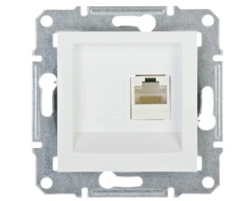 ASFORA Gniazdo komputerowe pojedyncze RJ45 kat.5e bez ramki białe EPH4300721