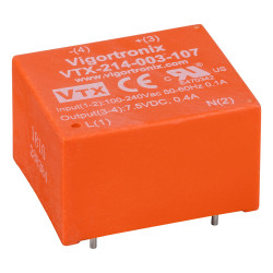 Vigortronix VTX-214-003-107 3W AC-DC Power Supply Single Output 7.5V