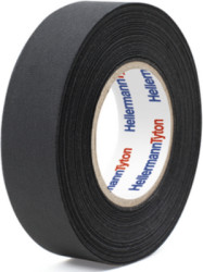 Fabric tape, 19 x 0.18 mm, polyester, black, 25 m, 712-10002
