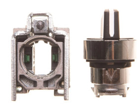 Przełącznik 3 położeniowy pokrętło 22mm czarny 2Z z samopowrotem XB4BJ53