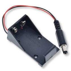 Koszyk na baterie 9V 6F22 z wtykiem 2.1/5.5mm na przewodzie do Arduino