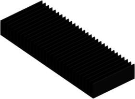 Extruded heatsink, (L x W x H) 75 x 200 x 25 mm, 1.65 to 0.7 K/W, black anodized, 10019973