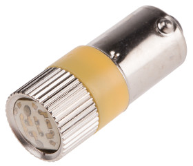 Lampka kontrolna Żółty 12V ac/dc BA9s LED średnica 10mm długość 28mm