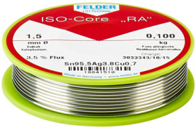 Solder, lead-free, SAC (Sn95Ag3.8Cu0.7), Ø 1 mm, 100 g, 18841010