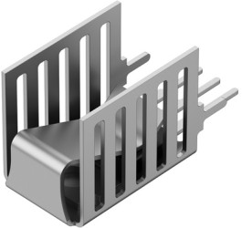 Clip-on heatsink, (L x W x H) 25 x 13 x 16 mm, 22.7 K/W, solderable surface, 10149981