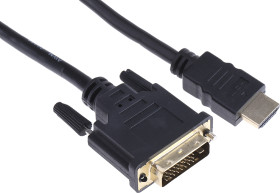 Kabel HDMI 1m A: HDMI B: Pojedyncze połączenie DVI-D A: Męskie B: Męskie High Speed