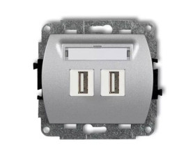 TREND Gniazdo USBx2 podwójne-AA 3.0 srebrny 5GUSB-6 KARLIK