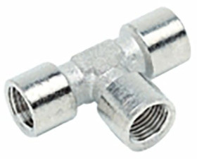 Pneumatyczny adapter teowy gwintowany, Mosiądz, 85 bar Niklowane, 176-1063 /10szt./