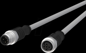 142MIA12010 Sensor cables, M12, 4-pin, plug > coupling, 1 m