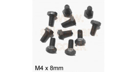 M4 x 8mm BK Steel Hex Bolt (10-pack)