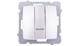 Karo Łącznik Potrójny Z Podświetleniem Srebrny Perłowy Łp-13Ss/M/43