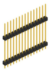 Pin header, 15 pole, pitch 2.54 mm, straight, black, SL1323515G