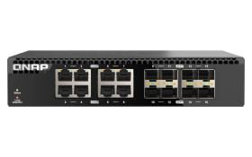 Qnap QSW-3216R-8S8T, 8x 10GbE, 8x 10GbE SFP+, half-rackmount design, unmanaged switch