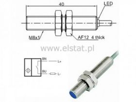 Czujnik indukcyjny LR08BF15DLO ( NO, 2P)