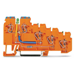 WAGO 270-574/281-483 Sensor LED 4-Cndtr. Supply T-Block Orange AWG28-12